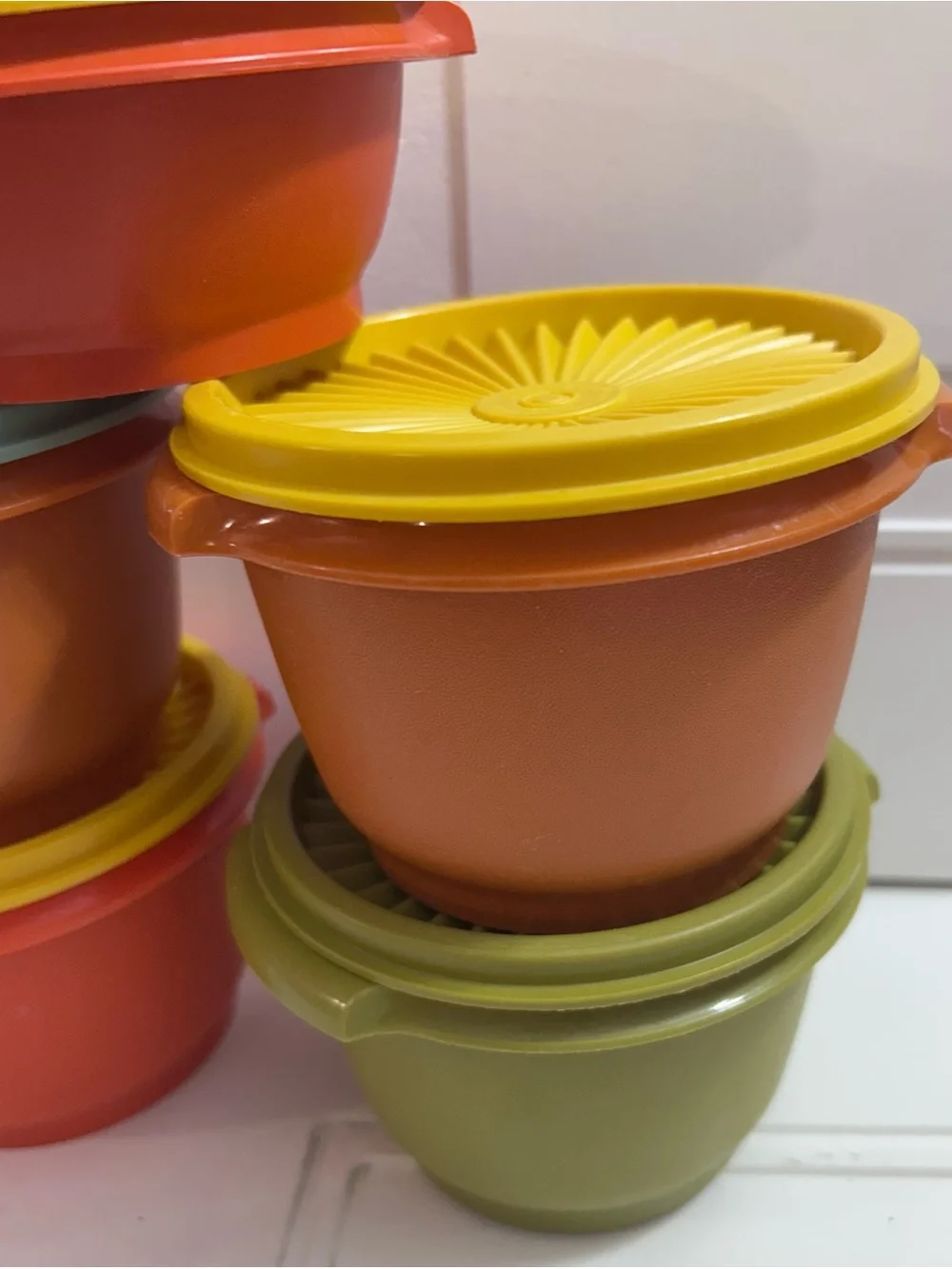 10 pieces Vintage 1970 Tupperware food Storage Bowl Set- Multi-Color